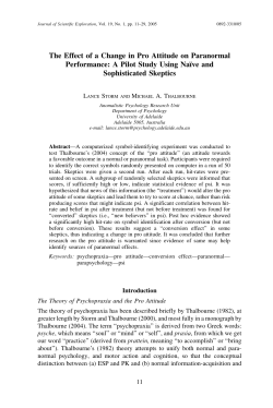 The Effect of a Change in Pro Attitude on Paranormal