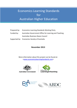 the Economics Learning Standards for Australian Higher