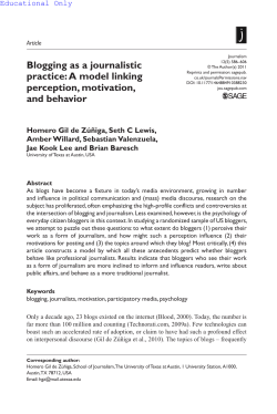 Blogging as a journalistic practice: A model linking perception