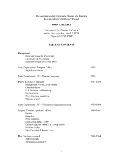 Helble, John J. - Association for Diplomatic Studies and Training