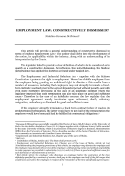 Constructive Dismissal - Camilleri Cassar Advocates