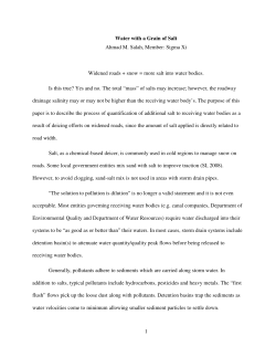1 Water with a Grain of Salt Ahmad M. Salah, Member: Sigma Xi