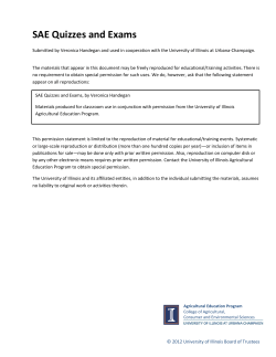 SAE Quizzes and Exams - University of Illinois Agricultural