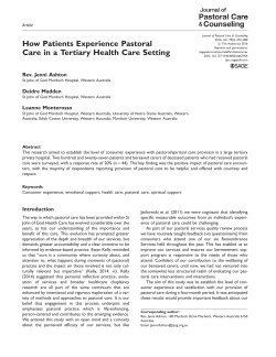 How Patients Experience Pastoral Care in a