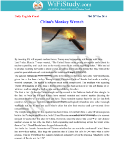 China`s Monkey Wrench