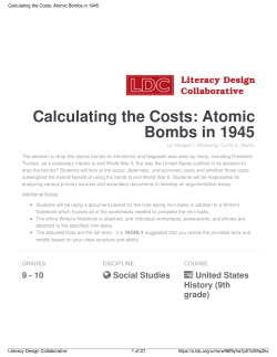 Calculating the Costs: Atomic Bombs in 1945