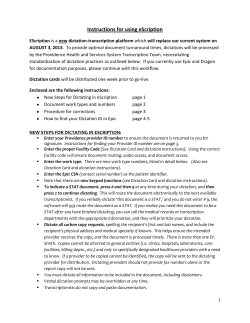 Instructions for using eScription