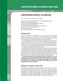 computerized payroll accounting user`s guide