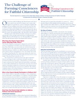 The Challenge of Forming Consciences for Faithful Citizenship