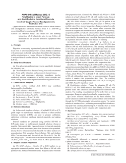AOAC Official Method 2012.15 Total Iodine in Infant Formula and