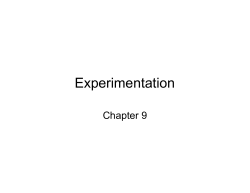 Experimentation