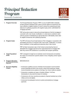 Principal Reduction Program - Keep Your Home, California.