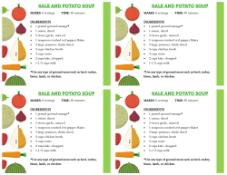 MAKES: 6 servings TIME: 30 minutes INGREDIENTS &bull; 1 pound