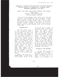 HERITABLE VARIATION FOR GRAIN YIELD AND SOME