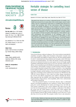 Heritable strategies for controlling insect vectors of disease