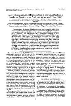 Deoxyribonucleic Acid Reassociation in the Classification of the