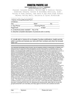 Northridge Farmers` Market Vendor Application