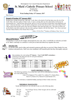 Newsletter - St. Mark`s Catholic Primary School