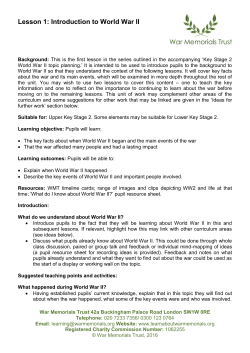 Introduction to World War II primary lesson plan