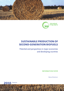 Sustainable Production of Second-generation Biofuels: Potential