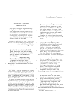 Childe Harold`s Pilgrimage, Canto the Third