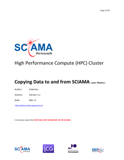 Copying Data to and from SCIAMA