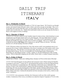 DAILY TRIP ITINERARY