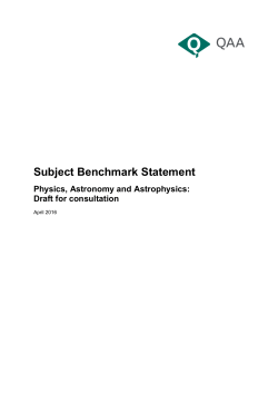 Subject benchmark statement Physics astronomy and astrophysics