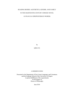 READING BODIES: AESTHETICS, GENDER, AND