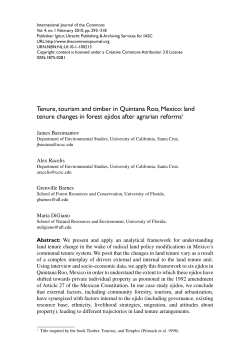 Tenure, tourism and timber in Quintana Roo, Mexico: land tenure