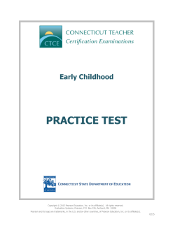 Early Childhood Practice Test - Connecticut Teacher Certification