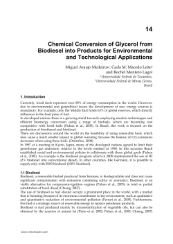 Chemical Conversion of Glycerol from Biodiesel into Products for