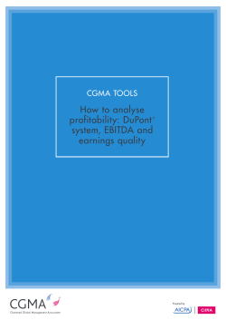 How to analyse profitability: DuPont&reg; system, EBITDA and