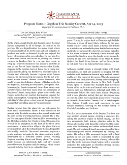 Program Notes &ndash; Gryphon Trio Sunday Concert, Apr 14, 2013