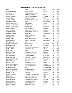 main race 2 - sunday draw
