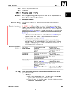 DMM M033 Sacks and Trays