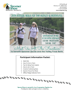 the complete Walk Participation Packet
