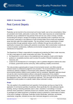 Pest Control Depots - Department of Water