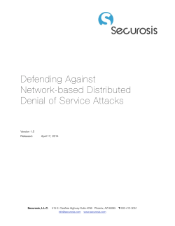 Defending Against Network-based Distributed Denial of Service