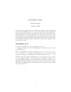 Divisibility Rules