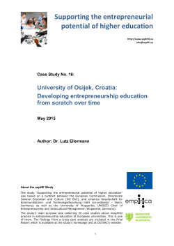 - Supporting the entrepreneurial potential of higher