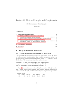 Lecture 20, Mixture Examples and Complements
