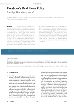 Facebook`s Real Name Policy