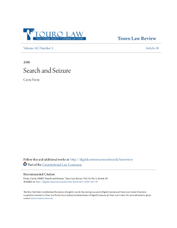 Search and Seizure - Digital Commons @ Touro Law Center