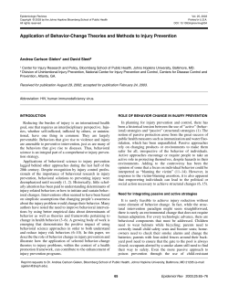Application of Behavior-Change Theories and Methods to Injury