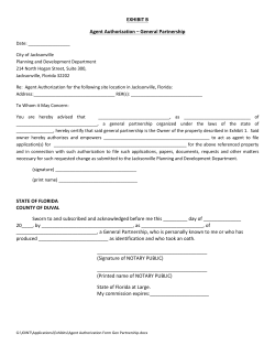 Land Use Application Exhibit B &ndash; General Partnership as Owner