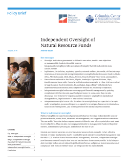 Independent Oversight of Natural Resource Funds
