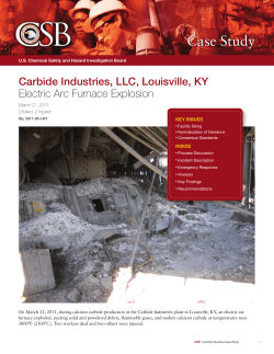 Carbide Industries - Chemical Safety Board