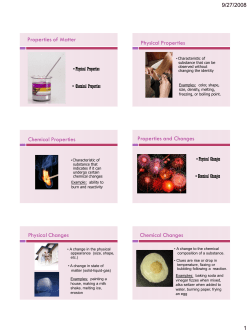 Properties of Matter