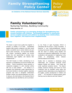 Family Volunteering: Nurturing Families, Building Community